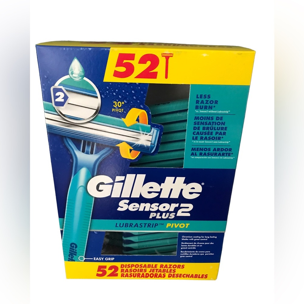 New Gillette Sensor2 Plus Disposable Razors - 52 Count